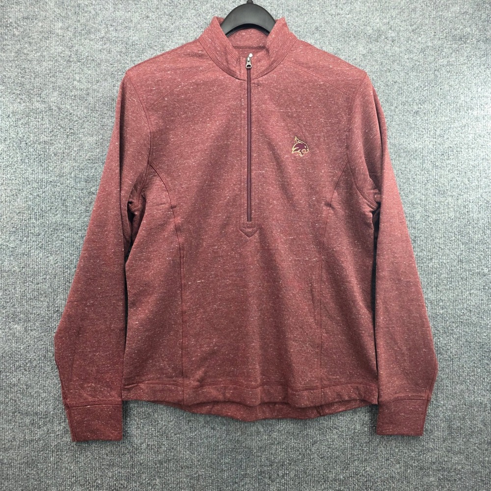 Maroon Quarter-Zip Pullover Sweatshirt